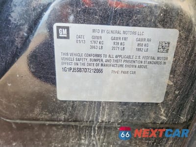 Zdjęcie 12 z 12 samochodu: 2013 CHEVROLET CRUZE ECO VIN:1G1PJ5SB7D7212066 - miniatura