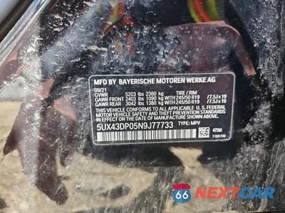 Zdjęcie 13 z 13 samochodu: 2022 BMW X3 SDRIVE30I VIN:5UX43DP05N9J77733 - miniatura