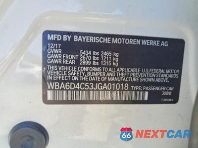 Zdjęcie 12 z 12 samochodu: 2018 BMW 650 I GRAN COUPE VIN:WBA6D4C53JGA01018 - miniatura
