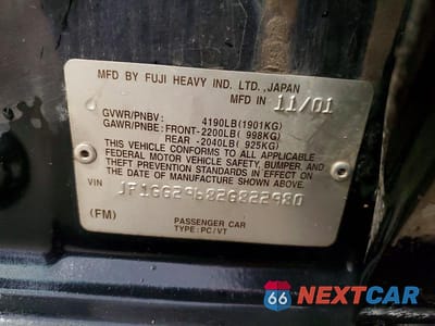 Zdjęcie 13 z 13 samochodu: 2002 SUBARU IMPREZA WRX VIN:JF1GG29682G822980 - miniatura