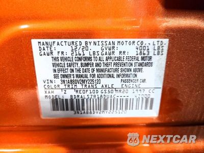 Zdjęcie 12 z 12 samochodu: 2021 NISSAN SENTRA SR VIN:3N1AB8DV2MY225120 - miniatura