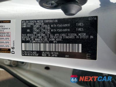 Zdjęcie 13 z 13 samochodu: 2016 LEXUS GX 460 VIN:JTJBM7FX9G5147776 - miniatura