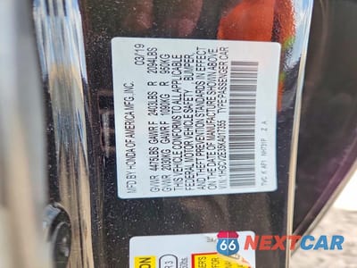 Zdjęcie 12 z 12 samochodu: 2019 HONDA ACCORD SPORT VIN:1HGCV2E35KA017355 - miniatura
