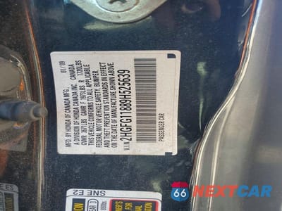 Zdjęcie 12 z 12 samochodu: 2009 HONDA CIVIC EX VIN:2HGFG11889H525639 - miniatura