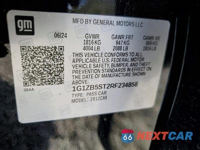Zdjęcie 13 z 13 samochodu: 2024 CHEVROLET MALIBU LS VIN:1G1ZB5ST2RF234858 - miniatura