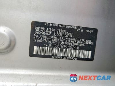 Zdjęcie 12 z 12 samochodu: 2008 SUBARU IMPREZA 2.5I VIN:JF1GE61608G507396 - miniatura
