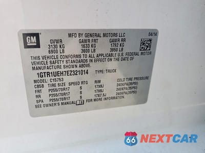 Zdjęcie 12 z 12 samochodu: 2014 GMC SIERRA C1500 SLE VIN:1GTR1UEH7EZ321014 - miniatura