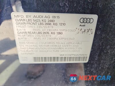 Zdjęcie 13 z 13 samochodu: 2016 AUDI Q5 PREMIUM VIN:WA1C2AFPXGA058634 - miniatura