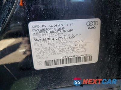 Zdjęcie 13 z 13 samochodu: 2012 AUDI Q5 PRESTIGE VIN:WA1WKAFP3CA063892 - miniatura