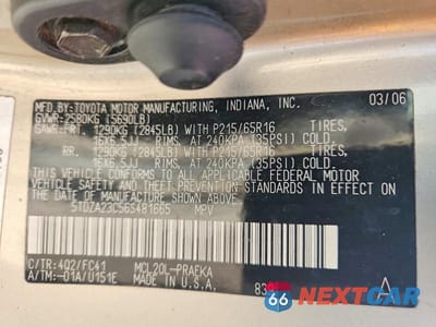 Zdjęcie 13 z 13 samochodu: 2006 TOYOTA SIENNA LE 8 PASSENGER VIN:5TDZA23C56S481665 - miniatura