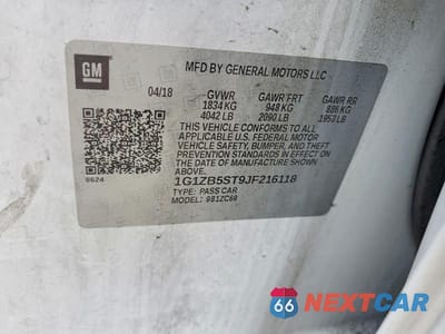 Zdjęcie 12 z 12 samochodu: 2018 CHEVROLET MALIBU LS VIN:1G1ZB5ST9JF216118 - miniatura