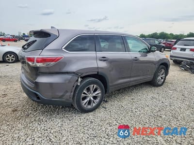 Trzecie zdjęcie samochodu z tyłu: 2014 TOYOTA HIGHLANDER LE PLUS VIN:5TDZKRFH8ES014915 - miniatura