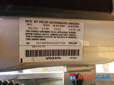 Zdjęcie 13 z 13 samochodu: 2004 VOLVO V70 FWD VIN:YV1SW59V242451163 - miniatura
