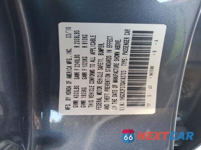 Zdjęcie 13 z 13 samochodu: 2016 HONDA ACCORD LX VIN:1HGCR2F37GA182723 - miniatura