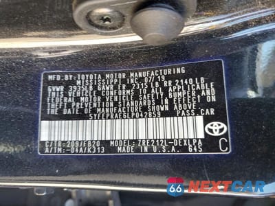 Zdjęcie 12 z 12 samochodu: 2020 TOYOTA COROLLA LE VIN:5YFEPRAE6LP042859 - miniatura