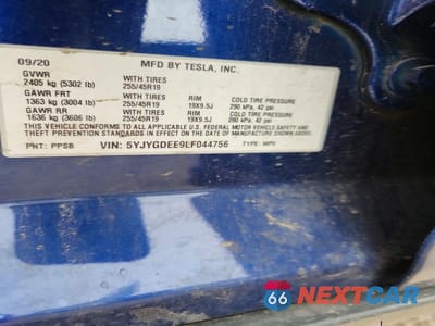 Zdjęcie 13 z 13 samochodu: 2020 TESLA MODEL Y VIN:5YJYGDEE9LF044756 - miniatura