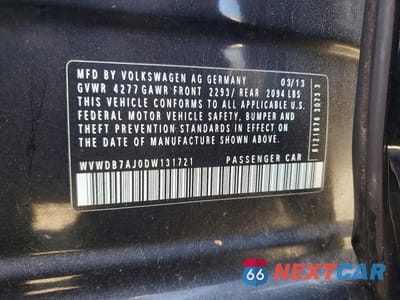 Zdjęcie 12 z 12 samochodu: 2013 VOLKSWAGEN GOLF VIN:WVWDB7AJ0DW131721 - miniatura