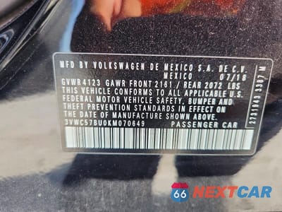Zdjęcie 13 z 13 samochodu: 2019 VOLKSWAGEN JETTA VIN:3VWC57BU0KM070649 - miniatura