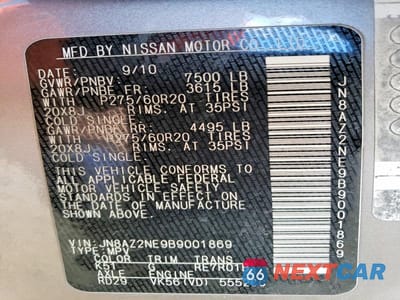 Zdjęcie 13 z 13 samochodu: 2011 INFINITI QX56 BASE VIN:JN8AZ2NE9B9001869 - miniatura
