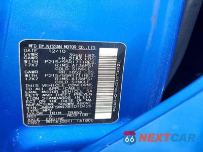 Zdjęcie 14 z 14 samochodu: 2011 NISSAN JUKE S VIN:JN8AF5MR7BT010426 - miniatura