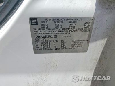 Zdjęcie 13 z 13 samochodu: 2015 GMC TERRAIN SLE VIN:2GKFLWEK3F6210885 - miniatura
