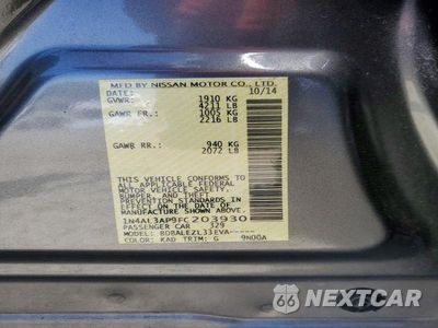 Zdjęcie 12 z 12 samochodu: 2015 NISSAN ALTIMA 2.5 S VIN:1N4AL3AP9FC203930 - miniatura