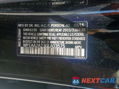 Zdjęcie 13 z 13 samochodu: 2016 PORSCHE CAYENNE VIN:WP1AA2A23GLA03575 - miniatura