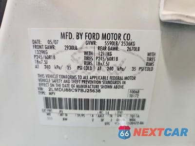 Zdjęcie 12 z 12 samochodu: 2007 LINCOLN MKX VIN:2LMDU88C97BJ25638 - miniatura