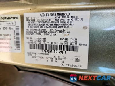 Zdjęcie 12 z 12 samochodu: 2013 FORD FUSION SE VIN:3FA6P0HR1DR179119 - miniatura