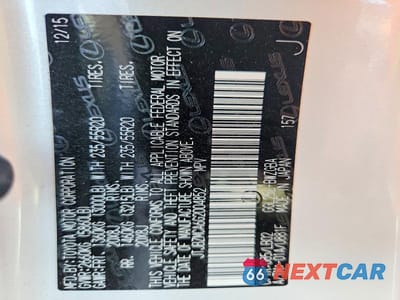 Zdjęcie 12 z 12 samochodu: 2016 LEXUS RX 350 VIN:JTJBZMCA6G2004852 - miniatura