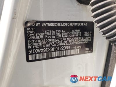 Zdjęcie 12 z 12 samochodu: 2017 BMW X3 XDRIVE28I VIN:5UXWX9C38H0T22069 - miniatura