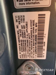 Zdjęcie 14 z 14 samochodu: 2011 HONDA CR-V EXL VIN:5J6RE4H72BL069060 - miniatura
