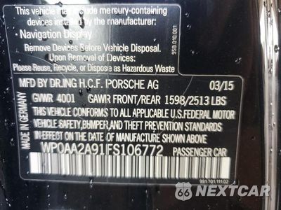 Zdjęcie 12 z 12 samochodu: 2015 PORSCHE 911 CARRERA VIN:WP0AA2A91FS106772 - miniatura