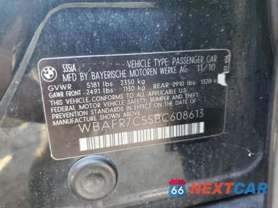 Zdjęcie 12 z 12 samochodu: 2011 BMW 535 I VIN:WBAFR7C55BC608613 - miniatura