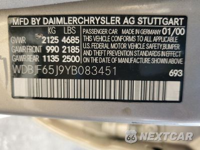 Zdjęcie 12 z 12 samochodu: 2000 MERCEDES-BENZ E 320 VIN:WDBJF65J9YB083451 - miniatura