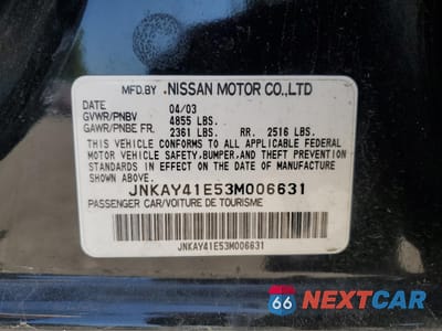 Zdjęcie 12 z 12 samochodu: 2003 INFINITI M45 VIN:JNKAY41E53M006631 - miniatura