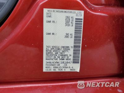 Zdjęcie 12 z 12 samochodu: 2019 NISSAN ALTIMA SR VIN:1N4BL4CV9KC181847 - miniatura
