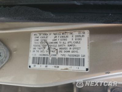 Zdjęcie 12 z 12 samochodu: 2006 HONDA ACCORD EX VIN:1HGCM66596A036863 - miniatura