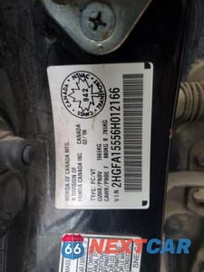 Zdjęcie 14 z 14 samochodu: 2006 HONDA CIVIC LX VIN:2HGFA15556H012166 - miniatura