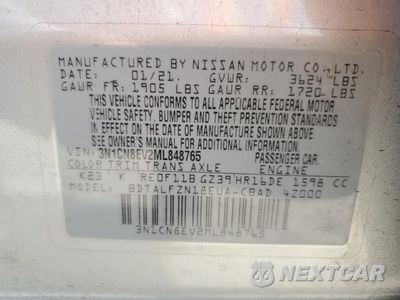 Zdjęcie 12 z 12 samochodu: 2021 NISSAN VERSA SV VIN:3N1CN8EV2ML848765 - miniatura