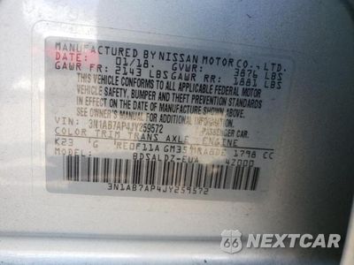 Zdjęcie 12 z 12 samochodu: 2018 NISSAN SENTRA S VIN:3N1AB7AP4JY259572 - miniatura
