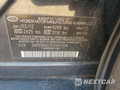 Zdjęcie 14 z 14 samochodu: 2012 HYUNDAI SONATA GLS VIN:5NPEB4AC7CH447206 - miniatura