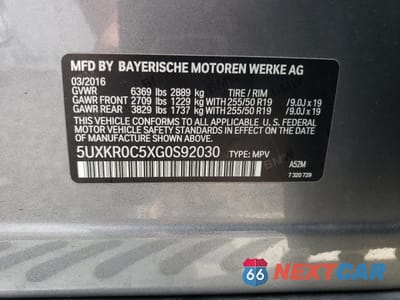 Zdjęcie 13 z 13 samochodu: 2016 BMW X5 XDRIVE35I VIN:5UXKR0C5XG0S92030 - miniatura