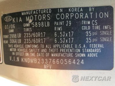 Zdjęcie 13 z 13 samochodu: 2006 KIA SEDONA EX VIN:KNDMB233766056424 - miniatura