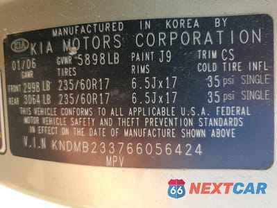 Zdjęcie 13 z 13 samochodu: 2006 KIA SEDONA EX VIN:KNDMB233766056424 - miniatura