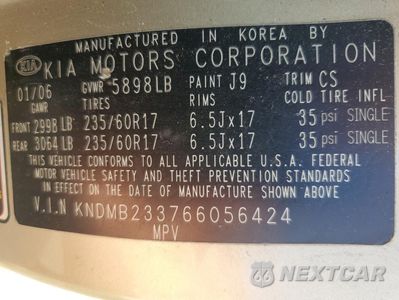 Zdjęcie 13 z 13 samochodu: 2006 KIA SEDONA EX VIN:KNDMB233766056424 - miniatura