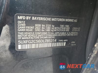 Zdjęcie 13 z 13 samochodu: 2013 BMW X6 XDRIVE35I VIN:5UXFG2C56DL785314 - miniatura