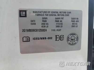 Zdjęcie 12 z 12 samochodu: 2008 CHEVROLET IMPALA LS VIN:2G1WB58K381255824 - miniatura