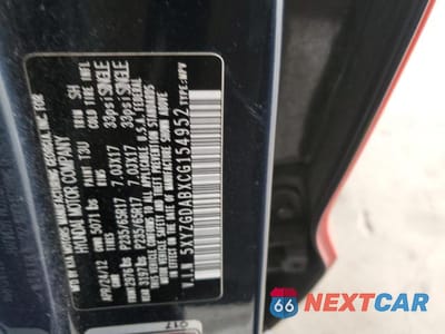 Zdjęcie 12 z 12 samochodu: 2012 HYUNDAI SANTA FE GLS VIN:5XYZGDABXCG154952 - miniatura