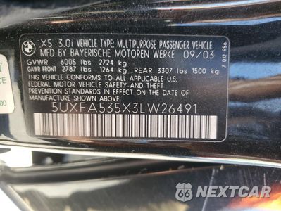 Zdjęcie 12 z 12 samochodu: 2003 BMW X5 3.0I VIN:5UXFA535X3LW26491 - miniatura